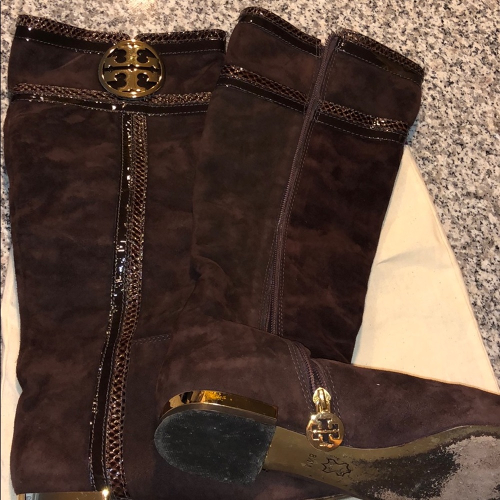 Tory Burch brown suede boots